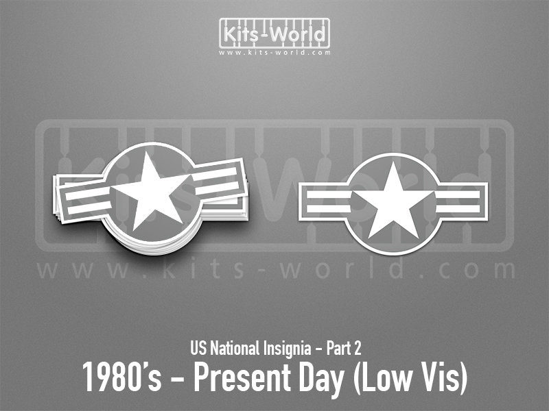 Kitsworld SAV Sticker - US National Insignia - 1980's - Present Day (Low Vis) W:100mm x H:55mm 